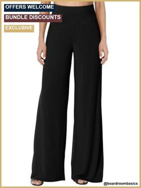 Wide Leg Palazzo Lounge Pants Stretchy High Waist Flowy Casual